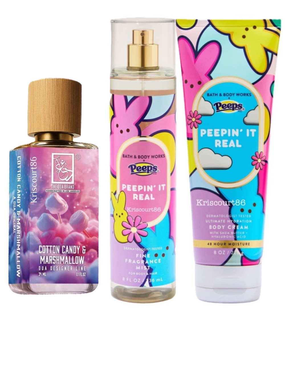Cotton Candy & PEEPS Marshmallow 3PC NEW